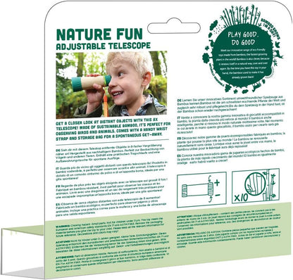 Hape Adjustable Telescope| Bamboo Spy Gear for Kids with 8X Magnification