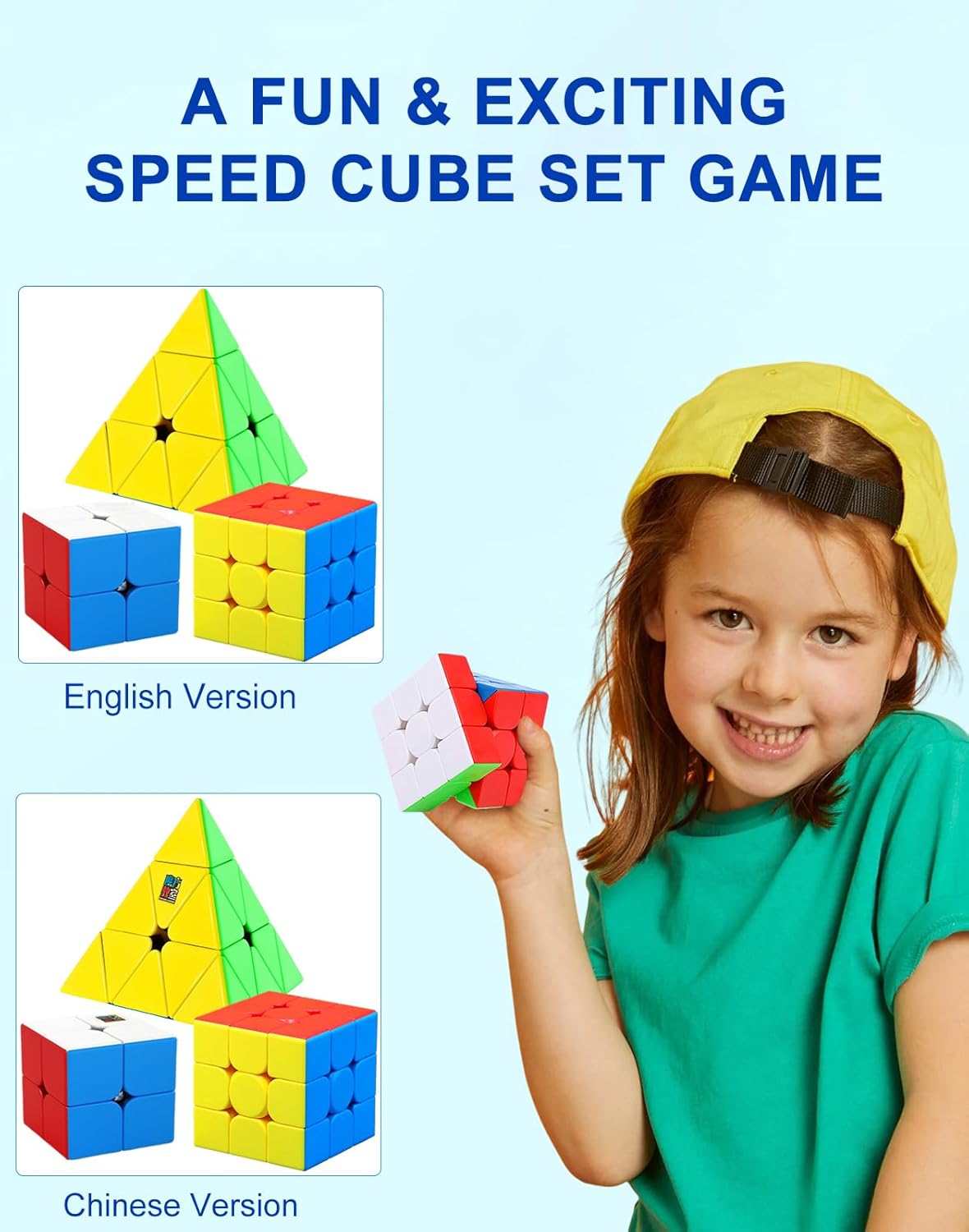 CFMOUR Speed Cube 3x3x3 - Moyu Meilong 3C, Stickerless Magic Cube 3x3, Fast Smooth Turning Vivid Colour 3D Puzzle Brain Toy Travel Games, Turns Quicker Than Original