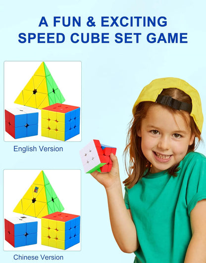 CFMOUR Speed Cube 3x3x3 - Moyu Meilong 3C, Stickerless Magic Cube 3x3, Fast Smooth Turning Vivid Colour 3D Puzzle Brain Toy Travel Games, Turns Quicker Than Original