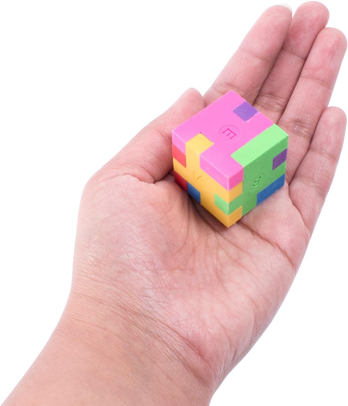 Super Z Outlet 12 Pack Colorful Puzzle Erasers Miniature Pencil Erasers Children Party Favors, Classroom Student Prize Packs, Brain Teasers (Cube)