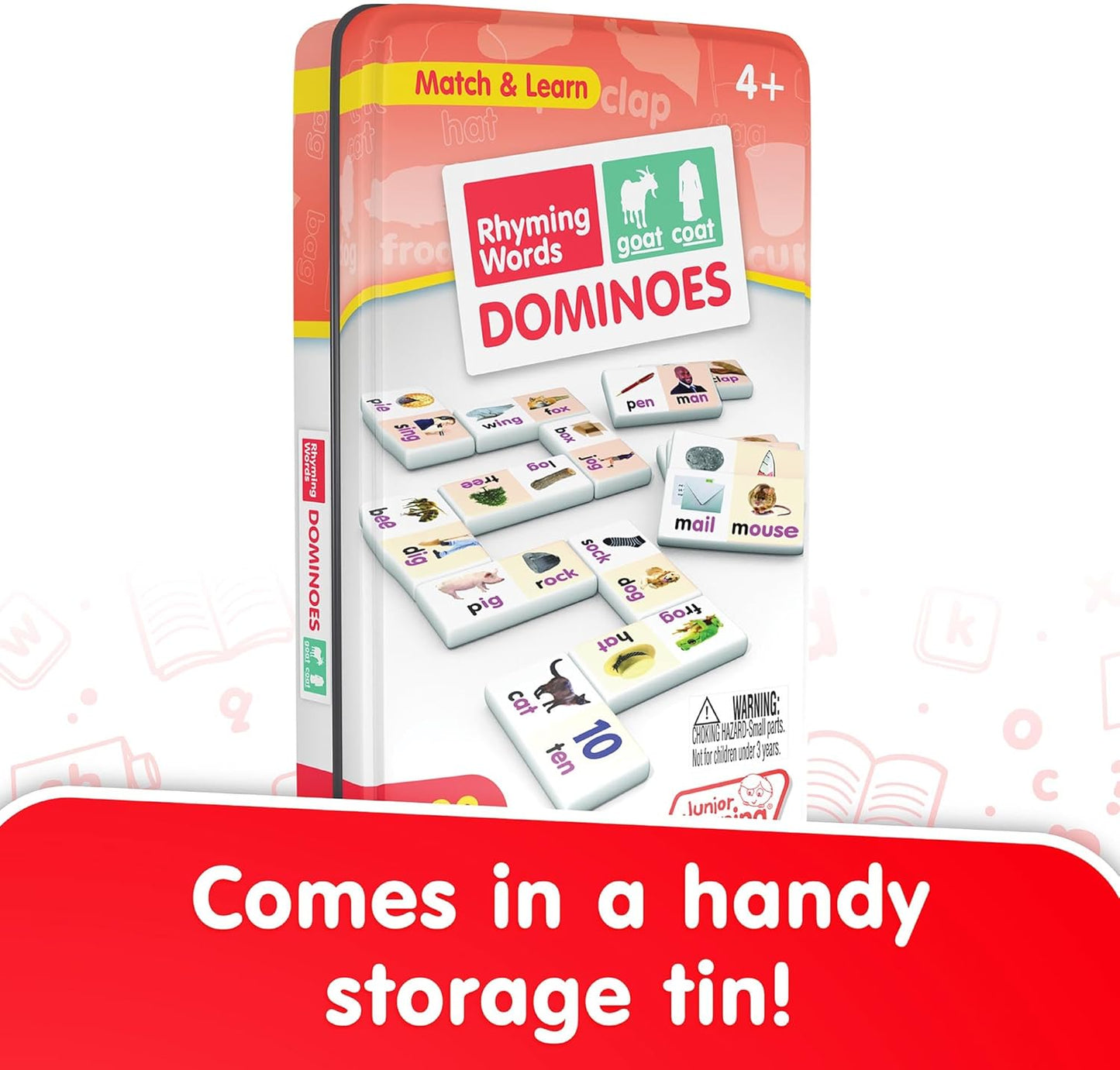 Junior Learning Rhyming Word Dominoes Educational Action Games, Multi, Model: JL490