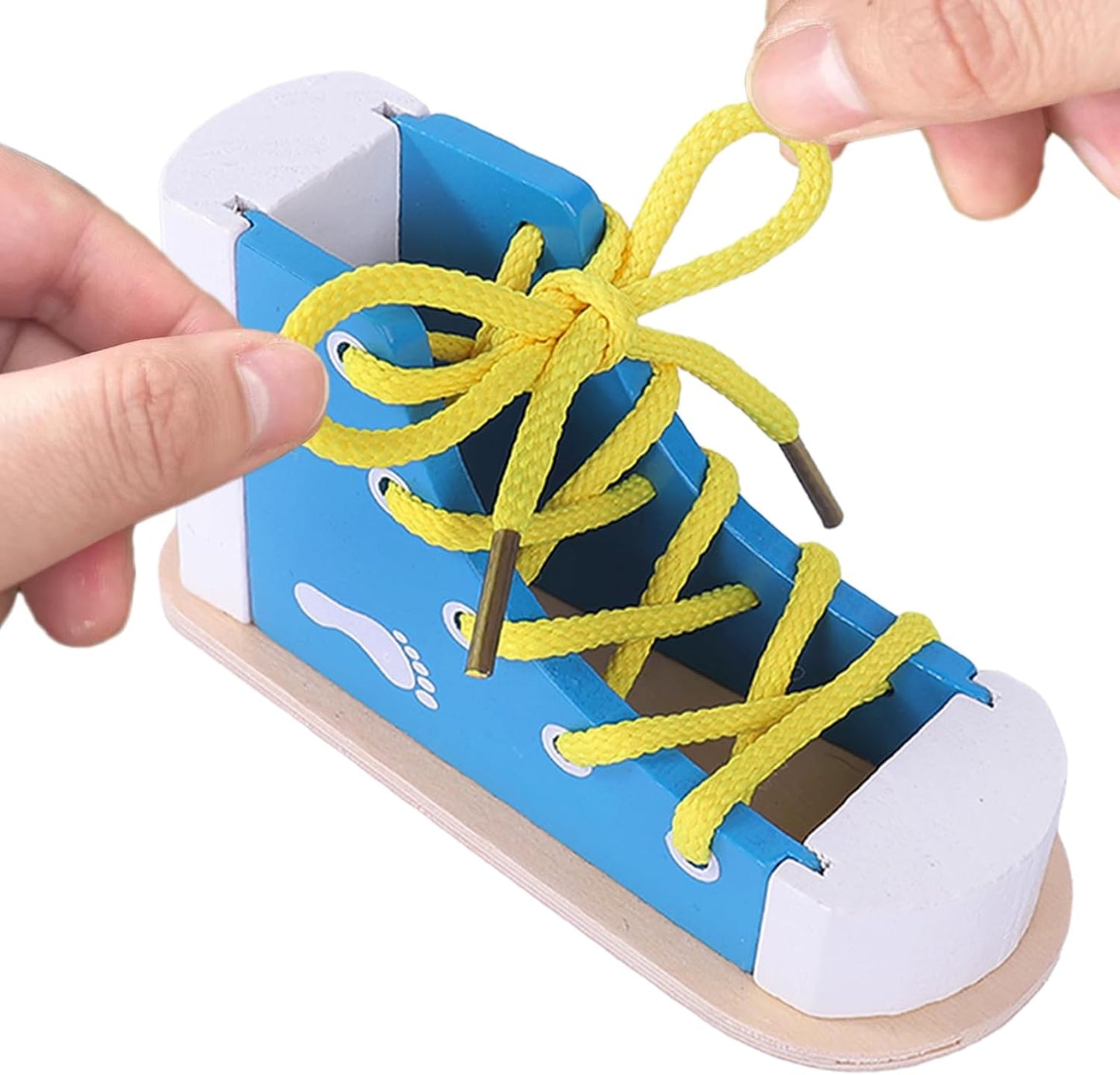 Learn to Tie Shoes,2Pcs Wooden Lacing Shoe Tying Safe & Reusable How to Tie Shoes Shoelaces Tying Practice Shoe Laces Learning Tool