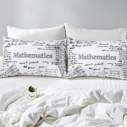 Erosebridal Science Theme Bedding Set Queen Size for Boys Girls Chemistry Periodic Table Print Duvet Cover Chemical Subject Theme Comforter Cover Teens Kids Math Science Atyle Bedspread Cover 3 Pcs