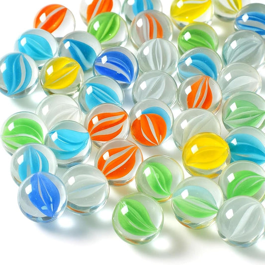 LovesTown 100PCS Glass Marbles Bulk, for Kids Marble Run Game, DIY and Home Decoration