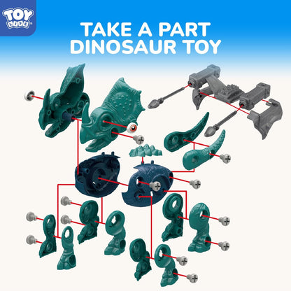 TOY Life 3-Pack Take Apart Dinosaur Toys for 3, 4, 5, 6, 7 Year Old Boys, Kid Dinosaur Toy with Electric Drill Tool Set, STEM Building Construction Toys, Educational Birthday Gifts for Toddlers