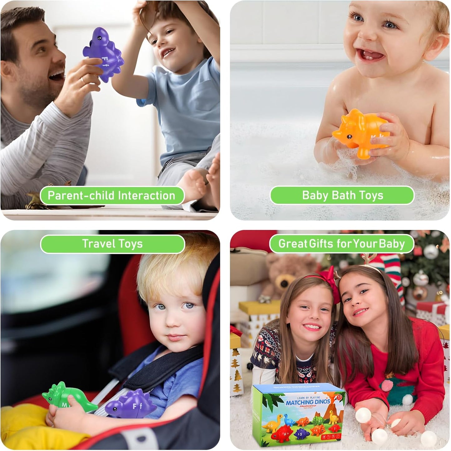 Numbers Matching Game 10 Pcs,123 Counting Dinosaur Toy Montessori Learning Toys for 12 Months Toddlers Kids Ages 1 2 3 4 5 Years Old, Mathematics Educational Preschool Fine Motor Skill Dinosaur Set