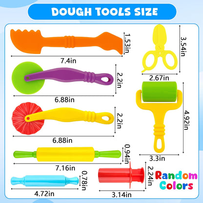 36-Piece Dough Tool Set for Kids Ages 3-8 – Includes Animal Cutters, Rolling Pins, Rollers, Random Colors