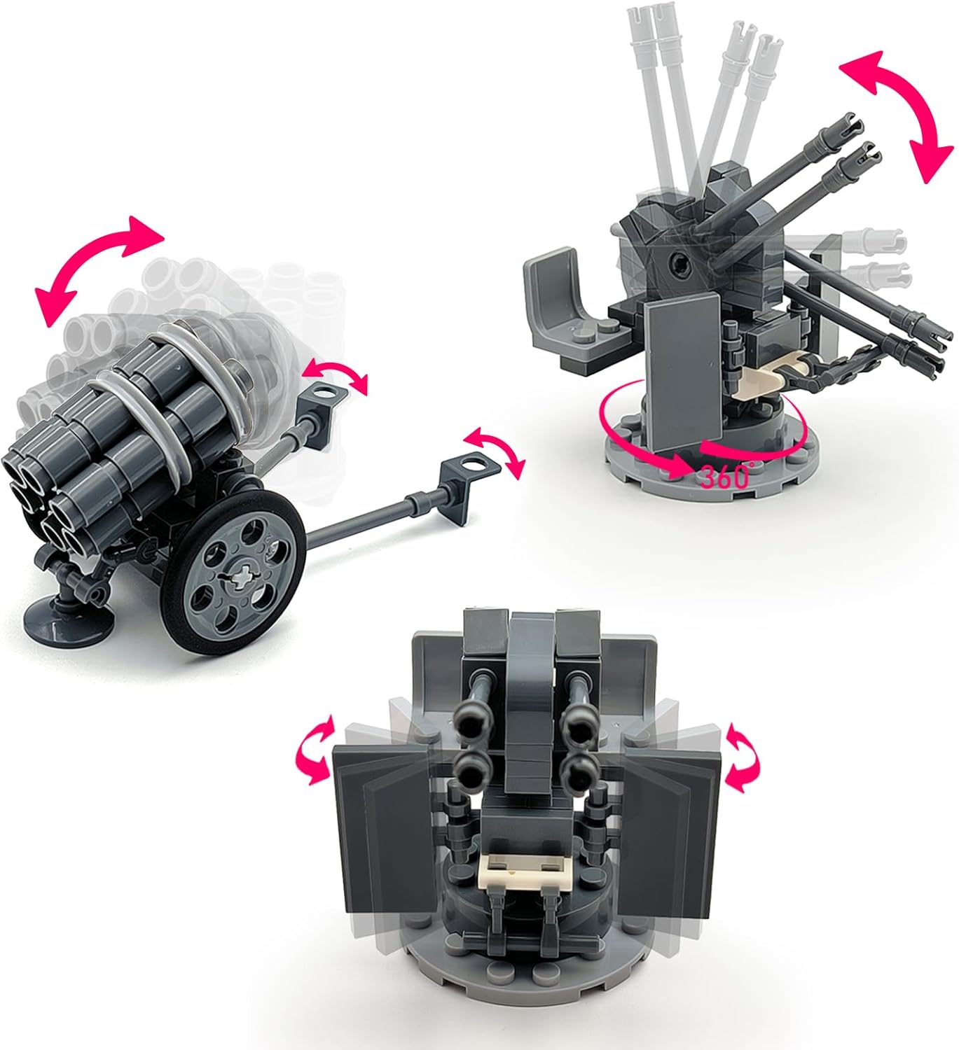 350+ PCS Military Weapon Pack Accessories for Swat Team Building Block Toy Military Weapon Set Include Camouflage Guns for Army Equipment Gear Sets Compatible with Mini Figure of Major Brand
