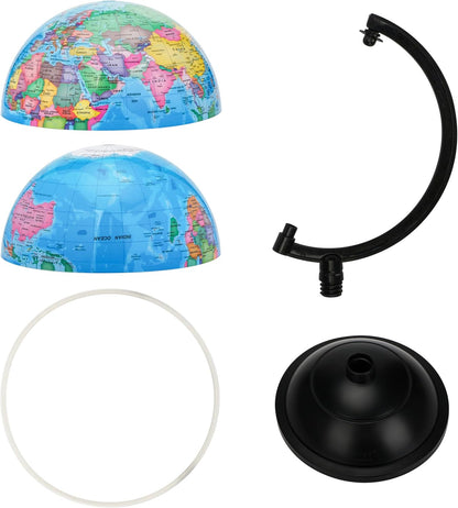 Political Globe Dia 5.5-inch / 14cm- Educational/Geographic - Stainless Steel Arc and Base - School, Home, and Office