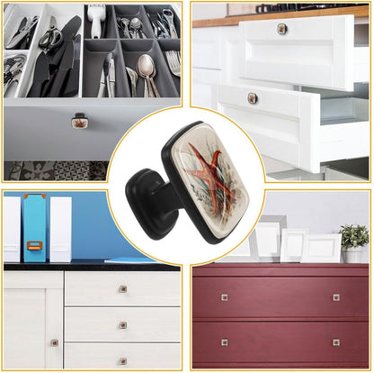 4 Pack Cabinet Knobs Drawer Pulls, 30mm Round ABS Glass Drawer Hardware Growing Purple Butterflies Cabinet Handles with Screws for Dressers Kitchens Cupboard