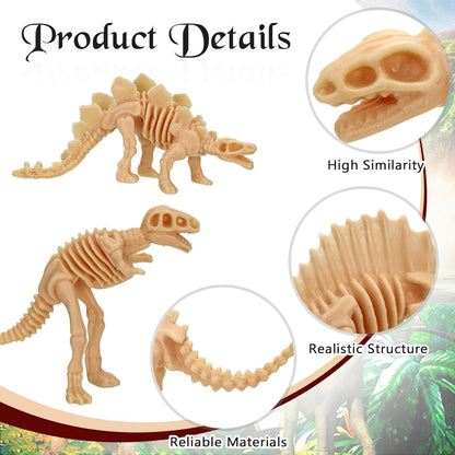 30 PCS Dinosaur Fossil Skeletons, Assorted Dinosaur Skeleton Toys Figures for Science Play Dino Sand Dig Party Favor Decorations (Dino skeletonD)