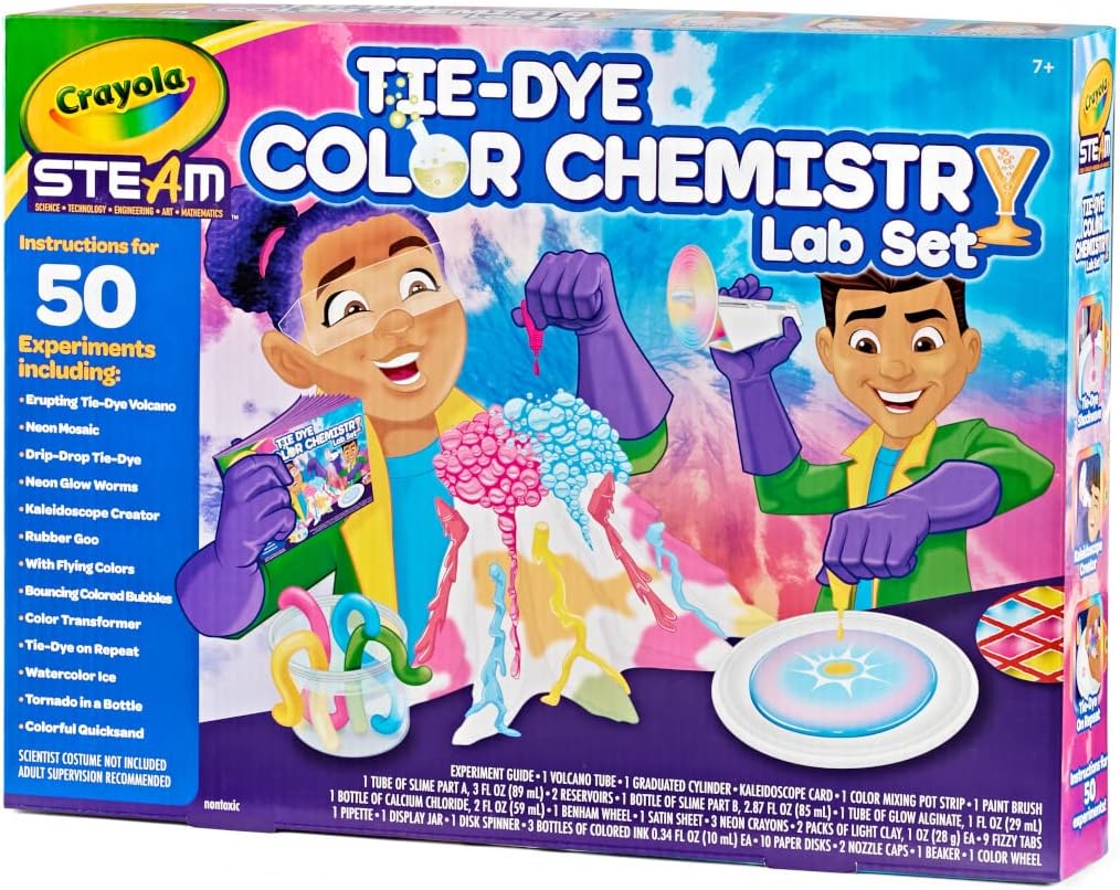 Crayola Color Chemistry Set (50 Experiments), Science Kit for Kids, STEM Toy for Kids, Gift for Boys & Girls, Ages 7, 8, 9