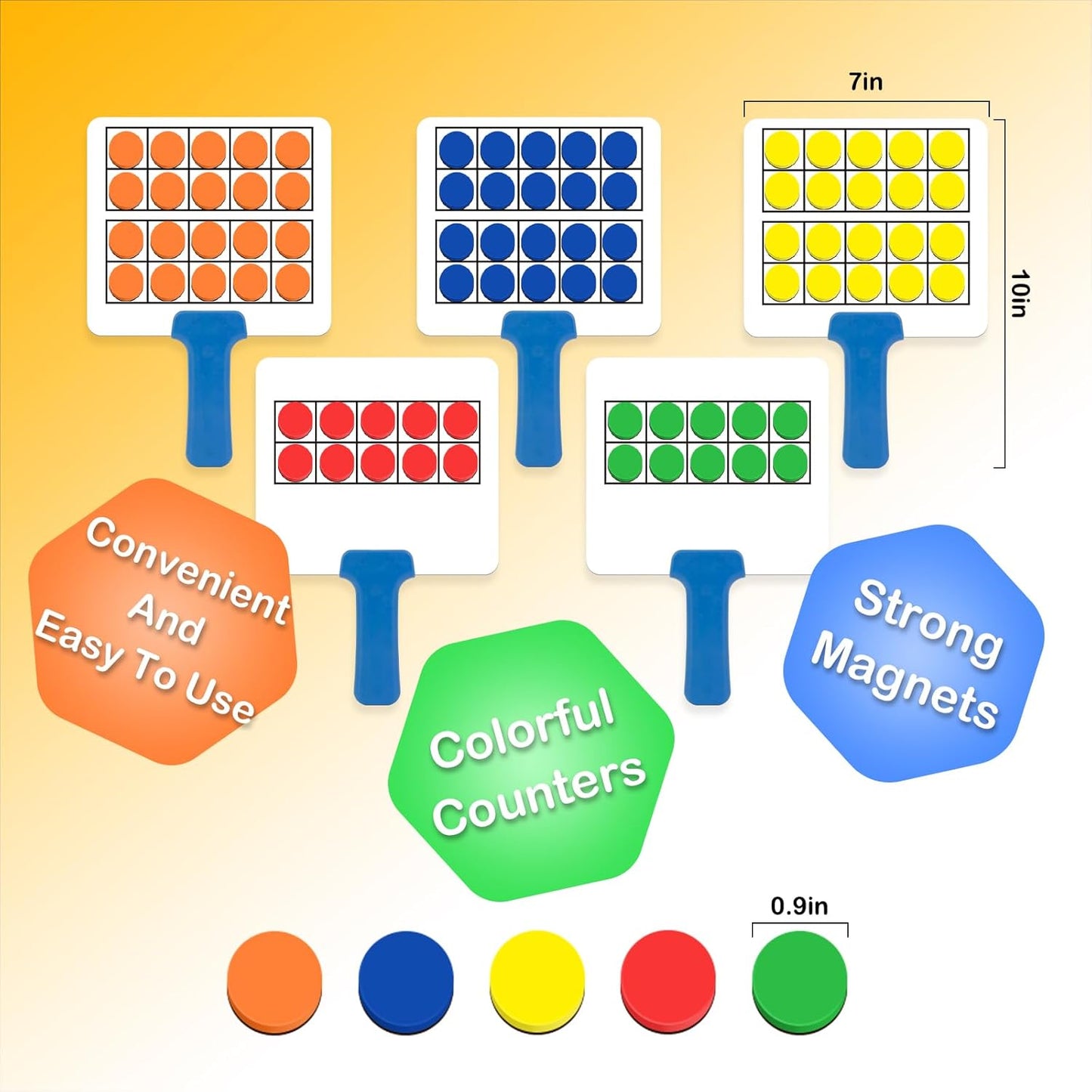 Quilinz Magnetic Ten Frame Set,5 Dry Erase Paddles & 150 Math Counters,Counting Toys for Kids,Addition and Subtraction Games,Math Manipulatives 1st Grade,Kindergarten Preschool Classroom Must Haves