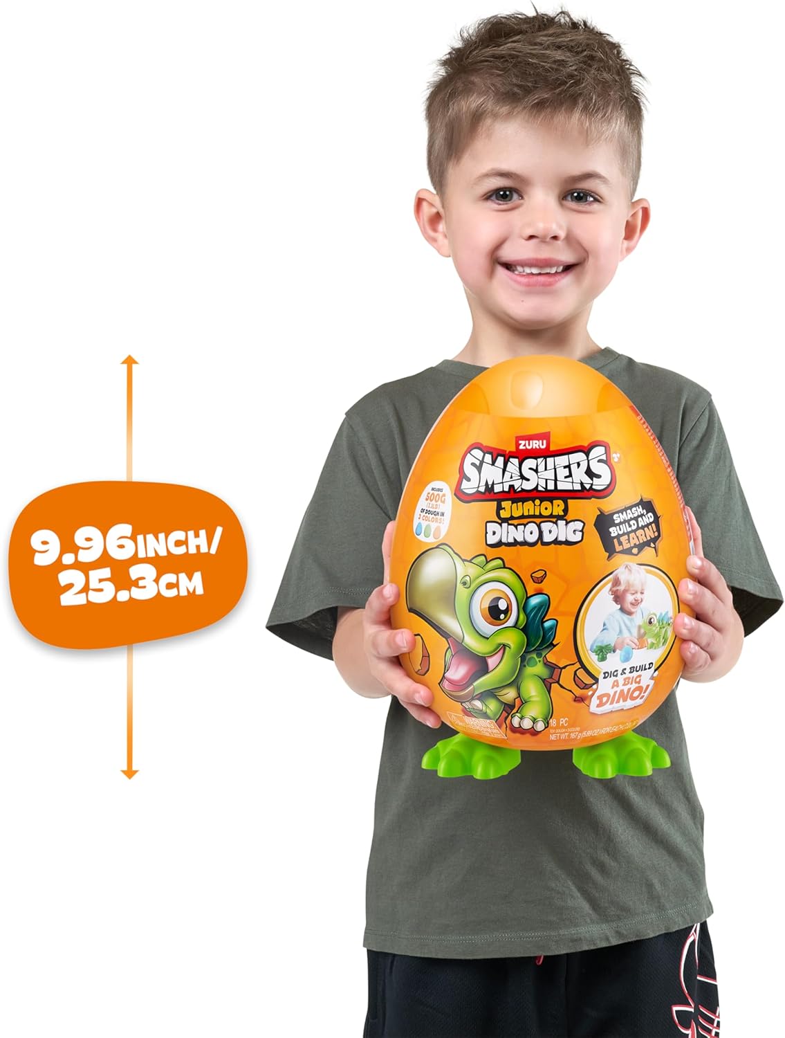 Smashers Junior Dino Dig Small Egg (Raptor) by ZURU 12+ Surprises Compounds Mold Dinosaur Preschool Toys Build Construct Sensory Play - 3 Years+