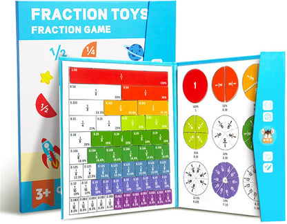 Fraction Tiles & Circles Learning Puzzle Game Set for Preschool Math Manipulatives Educational Tool Addition and Subtraction Demonstrator
