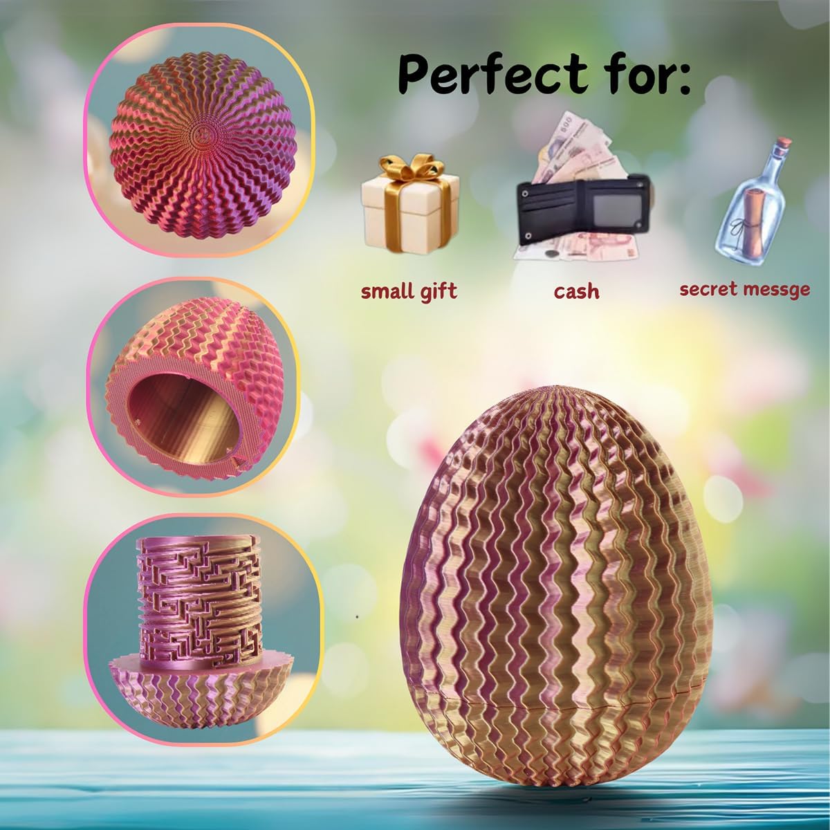 2026 Creative Gift Box: Easter Egg Mystery Puzzle with Hidden Compartment, Reusable Brain Teaser Game for Adults & Kids, Money Gift Ideas for Birthday Christmas Party Celebration