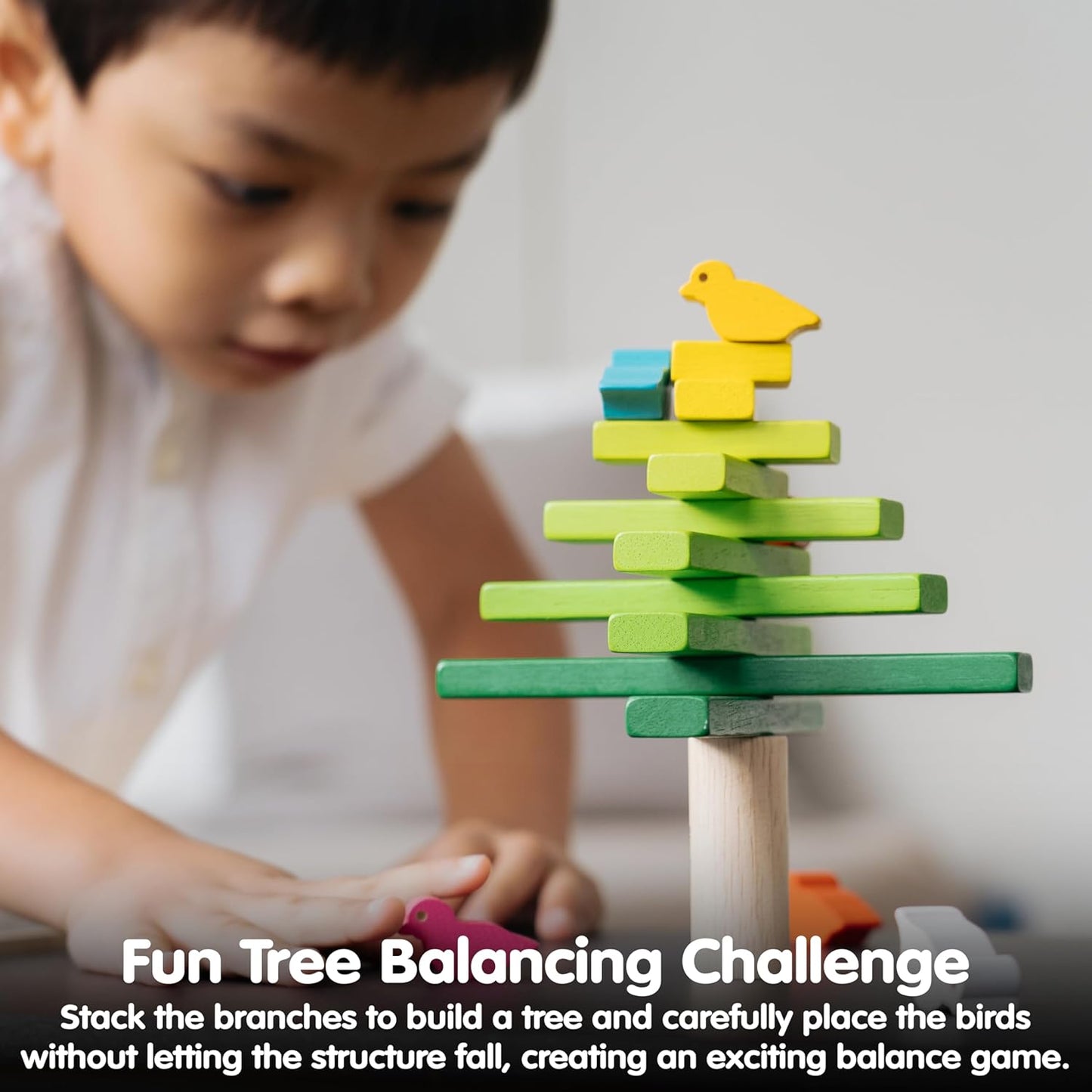 PlanToys® Balancing Cactus | Montessori Wooden Toy for Toddlers | STEM Game for Fine Motor Skills, Logic & Coordination | Eco-Friendly Educational Toy for Kids Ages 3+