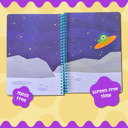 Stick4Ever Jelly Sticker Book - for Kids - Waterproof, Easy to Clean Reusable Sticker Book for Toddlers- Reusable Road Trip Activities for Kids - Stocking Stuffers for Toddlers (Wonderland)