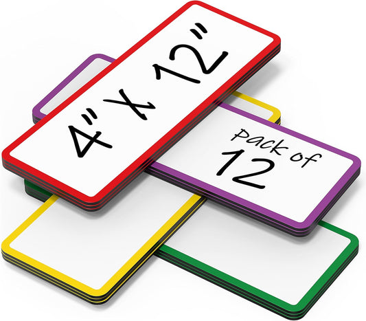 50 Pack Dry Erase Magnetic Labels 3.2x1.2 in - Magnetic Name Tags for Classroom Lockers School Bus - Classroom Magnets for Names - Magnet Labels for Whiteboard - Magnet Names Plates for Classrooms