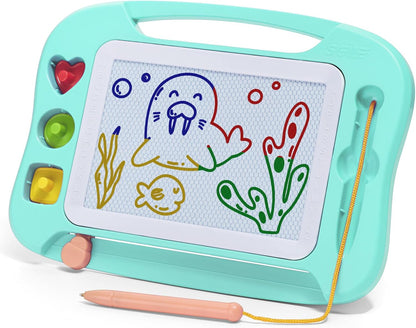 SGILE Toddler Toys for Kids, Large Magnetic Drawing Board for Birthday Gift, Toys for 1 2 3 4 Year Old Girls Boys, Etch & Sketch Pad with 4 Stamps, Learning and Educational, 16 ×13 in, Blue
