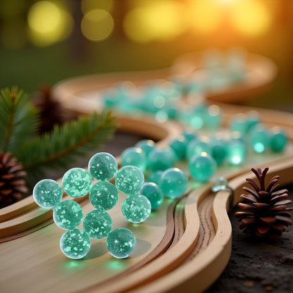 10Pcs Glass Marbles Glow in The Dark Multi-Color Luminous Marbles Marble Games and DIY Home Decoration Marble Runs Learning and Education (0.47 inch) (Green)