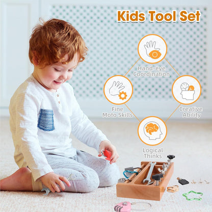 Sensory Bin Tools Montessori Screwdriver Board Set Lock and Key Toys Fine Motor Skills STEM Kits Quiet Toys Autism Classroom Must Haves