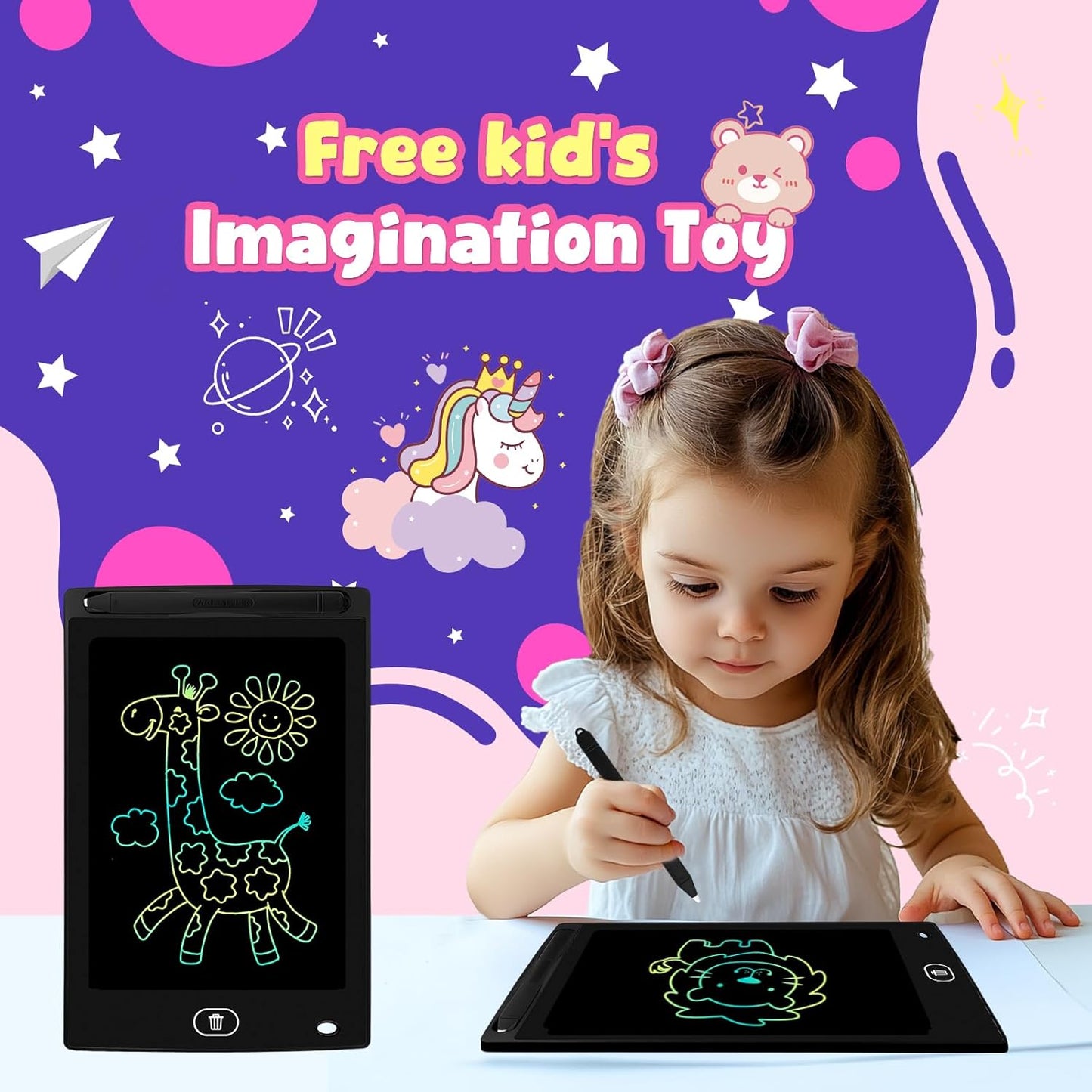 20 Pack LCD Writing Tablet for Kids - Erasable and Reusable Toddler Doodle Board in 8.5 inch, Ideal Drawing Pad for Learning Toy for Ages 3-8, Gift for Girls Boys (20 Pack)