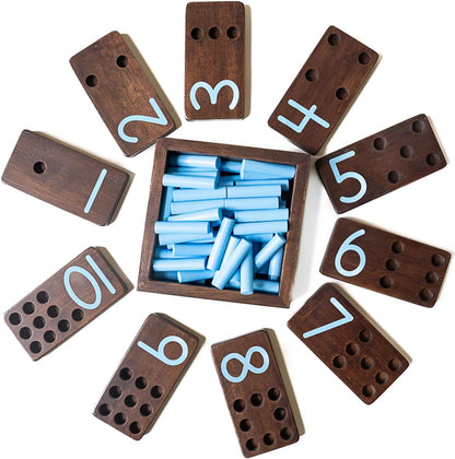 Counting Peg Board - Montessori Math and Numbers for Kids - Wooden Math Manipulatives Materials