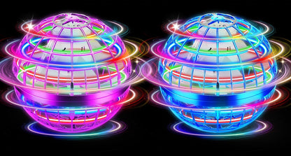 Flying Orb Ball Toy, 2026 Upgrade Hand Controlled Hover Ball with LED Lights,360° Rotating Boomerang Globe Cool Mini Drone, Ideal Birthday&Christmas Gift for Boys Girls-Blue & Purple