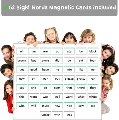 Attractivia 2nd Grade Sight Words Magnetic Flash Cards(Second Grade) - 46 Sturdy Large Dolch Cards for Literacy of Beginning Readers, Homeschool, Teachers and ESL