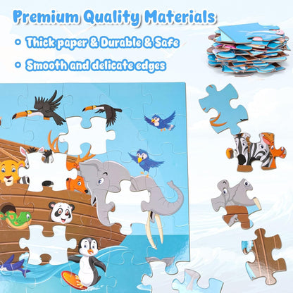 LovesTown Floor Puzzles for Kids, Jumbo Animal Puzzle, Educational Learning Toys for Family Entertainment and Preschool Education, 48 PCS 3 x 2 Ft