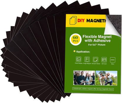 Adhesive Magnetic Sheets for Letter Size 8.5x11 (Pack of 8),Magnet Sheets with Self-Stick Adhesive for Home/Classroom/Office,Easy Cut DIY Paper Craft Magnet