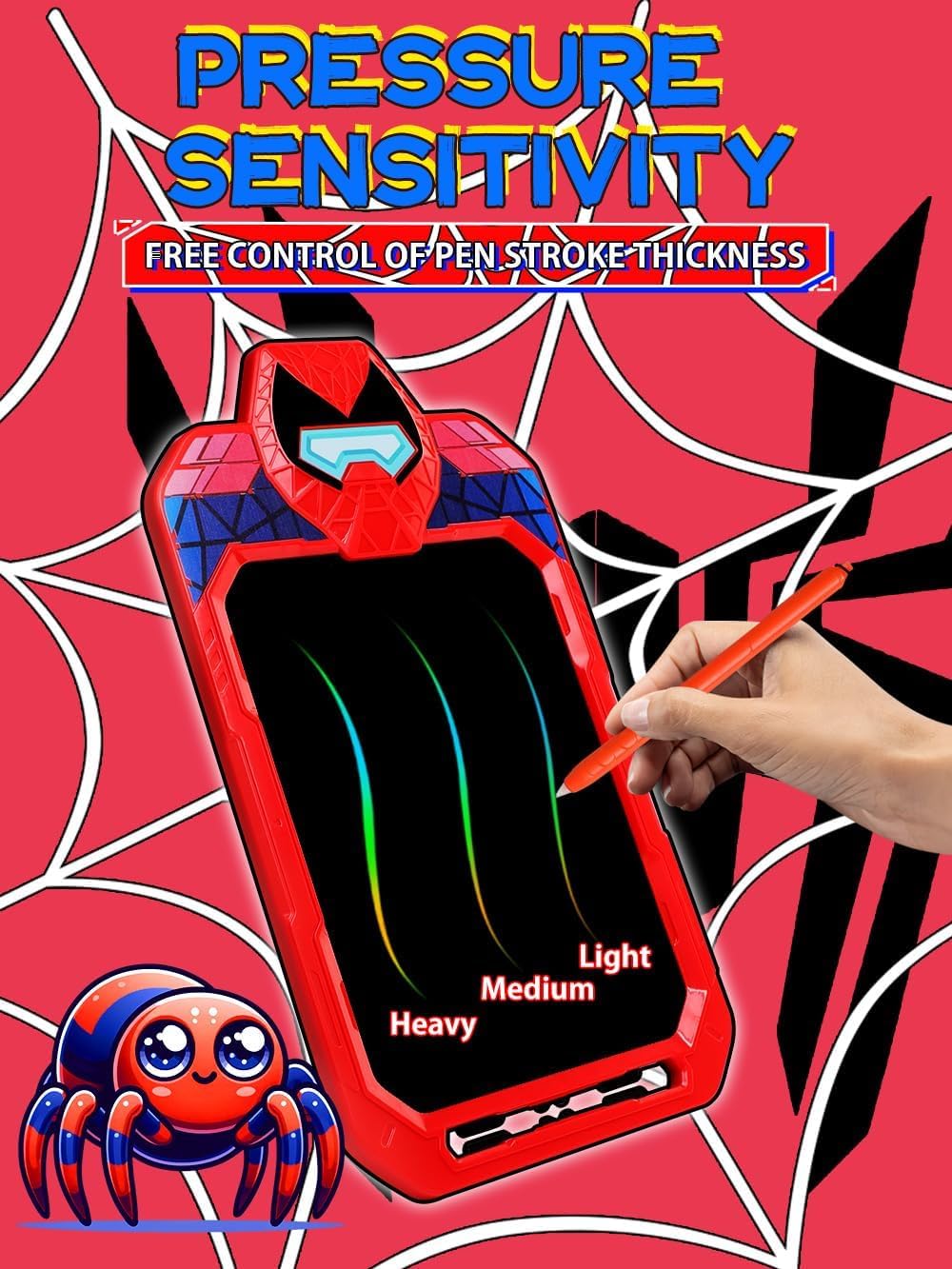LCD Writing Tablet for Kids 10 Inch Bat Hero for Toddler 3 4 5 6 7 8 - Paint, Doodle Board, Drawing Pad - Travel Toys, Road Trip Car Activities, Birthday Christmas Gift Boys & Man