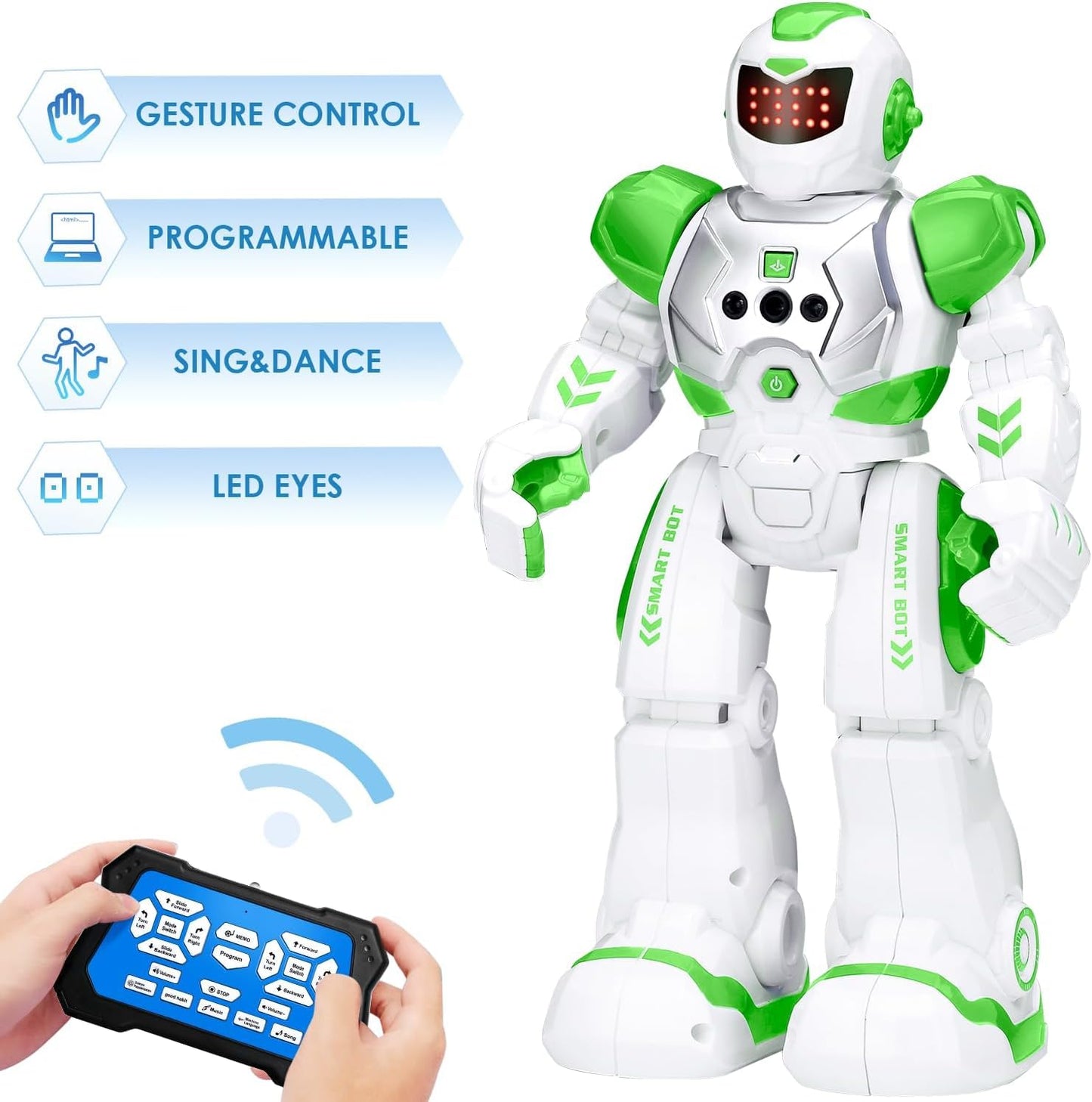KingsDragon Robots Toy for Kids, RC Gesture Sensing Toy, Interactive Walking Singing Dancing Robot Birthday Presents for Boys Girls Age 6 7 8 9 Years Old