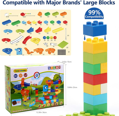 Marble Run Building Blocks for Kid: 3 4 5 6 8 Year Old Montessori Education Preschool STEM Toy - Age 4-8 Kids Creative Puzzle Marbles Track - Christmas Birthday Gifts for Boys Girls
