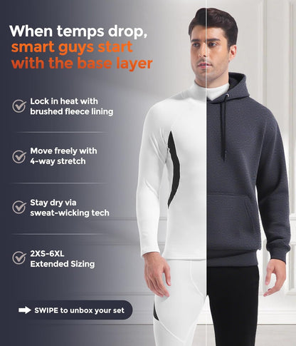 CL convallaria Thermal Underwear Long Johns Set Mens Winter Gift Hunting Gear Sport Base Layer Bottom Top - Colors B