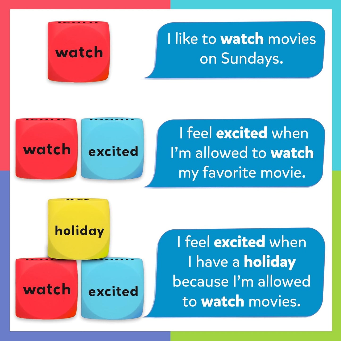 Skillmatics Conversation Cubes for Kids - 8 Foam Cubes for Social-Emotional Learning, Classroom & Back-to-School Supplies, Teacher Resources, Autism Tools, Gifts for Ages 4, 5, 6, 7 and Up