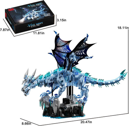 1085-PCS Mechanical Piranhas Fish Building Set with LED Light, Movable Linkage Gears, Display Stand,Mechanical Fish