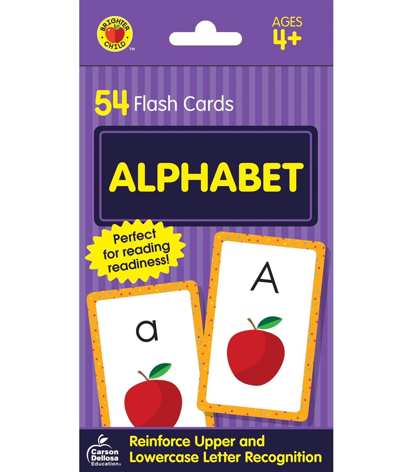 Carson Dellosa 54 Alphabet Flash Cards, abc Letter Recognition Flashcards for Toddlers 3-5 Years, Preschool and Kindergarten Learning Activities and Phonics Games