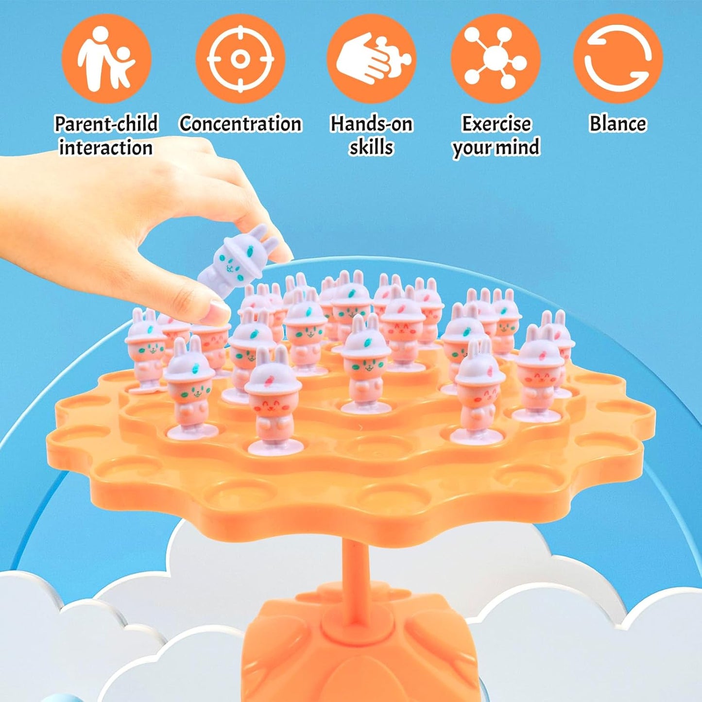 kykake Frog Balance Game Toys,Balance Game Tree Two-Player Parent-Child Interactive Family Tabletop Puzzle Montessori Toy,Frogs Board for Kids and Adults (Frog)
