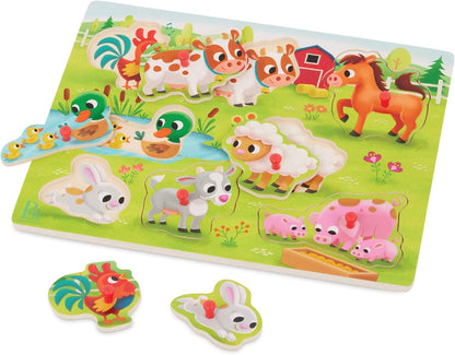 B. toys – Peek & Explore – Vehicles – Wooden Peg Puzzle for Toddlers, Kids – 8 Pieces – Fire Truck, Airplane, Taxi & More – 2+ Years