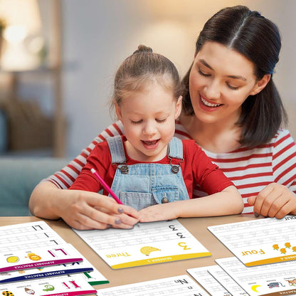Alphabet & Number Practice Dry Erase Boards A-Z Letters & Numbers 1-10 | Perfect for Preschool, Homeschool & Kindergarten Double-Sided 18 Sheets, 36 Pages 11x8.5 Educational Tool