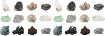 EISCO Rock & Mineral Kit, 12 Pieces - Includes Metamorphic, Igneous, Sedimentary Rocks & Minerals - 1" Specimens - Great for Geology Classrooms & Basic Field Testing Labs - Tech Cut Rocks