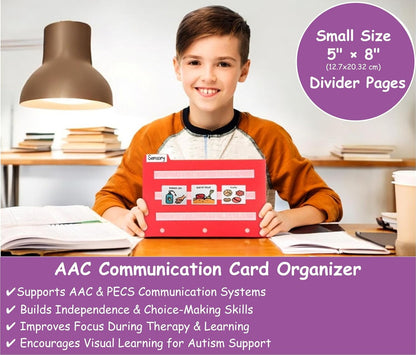 Smile4autism Large 2.5x10 ¼” Tools Perfect to Keep Your Loose Visual Picture Cards Organized. Autism, ABA, ADHD, Language & Apraxia Aspergers