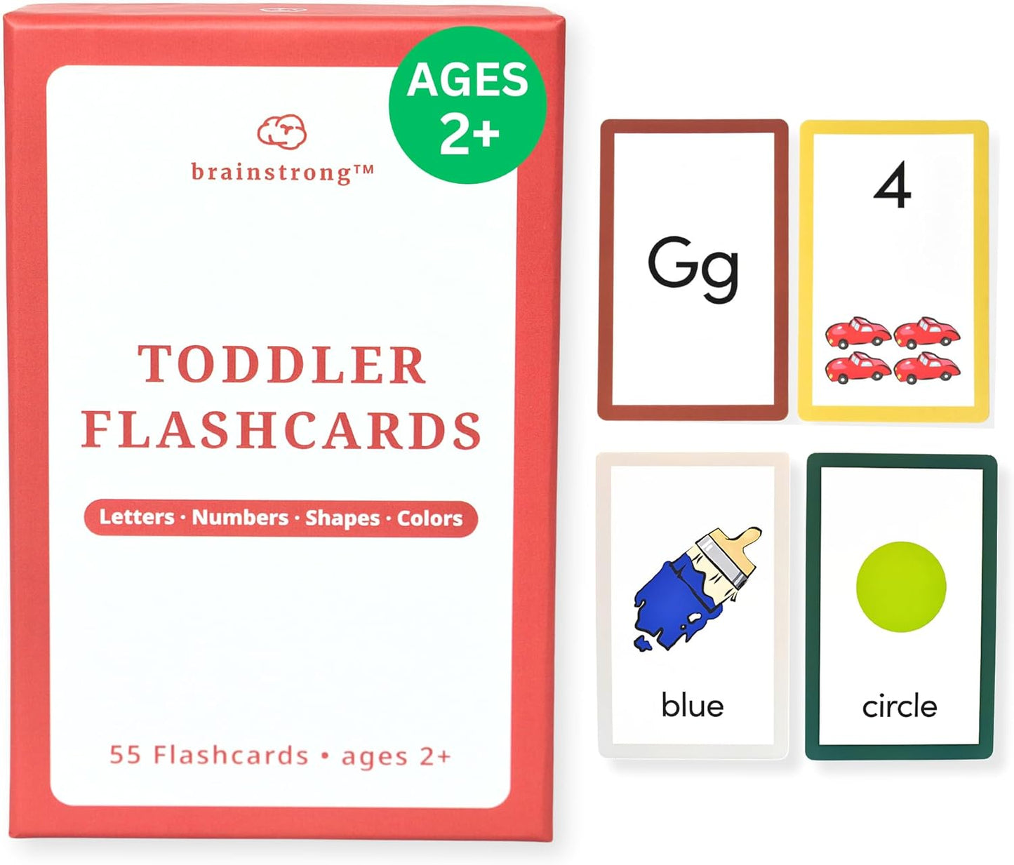 Number Flashcards | 54 Preschool & Kindergarten Counting Cards | Numbers & Math Symbols | Brainstrong Premium Flash Cards