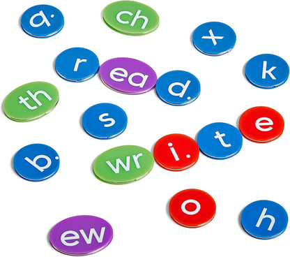 hand2mind Lowercase Phonics Chips, Phonics Manipulatives for Kindergarten, Phonemic Awareness, Science of Reading Classroom Materials, Reading Tools for Kids, Alphabet Letter Tiles for Spelling