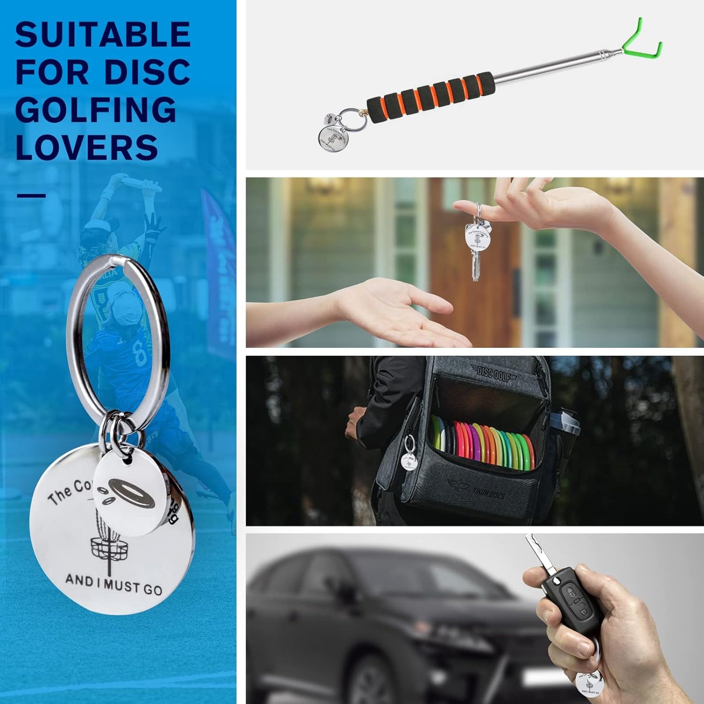 Disc Golf Retriever Pole,Disc Retriever Telescoping Pole with Hook,Expands to 10/16 Feet,Disc Golf Stick Disc Golf Grabber,Disc Golf Gripper Pole,Disc Golf Equipment Disc Golf Accessories