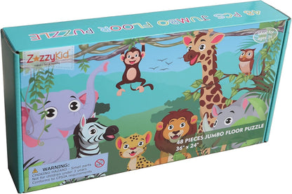 Farm Floor Puzzle for Kids 3-5: Educational Jigsaw Farm Scene - 48-Piece Large Puzzle 36 x 24 inches for Toddlers Learning Education Gift Family Activities