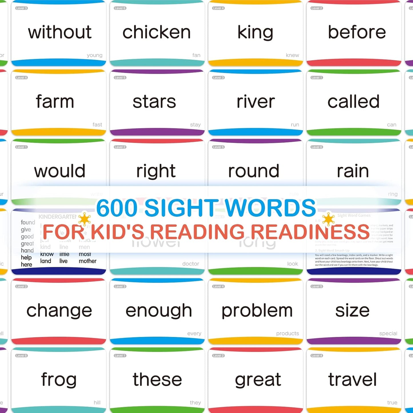 SpringFlower 712 Sight Words Flash Card,600 Dolch & Fry High Frequency Sight Word,112 Phonic Flash Cards for Kindergarten Homeschool Supplies Games for Kids Pre-K, Kindergarten, 1st, 2nd, 3rd Grade