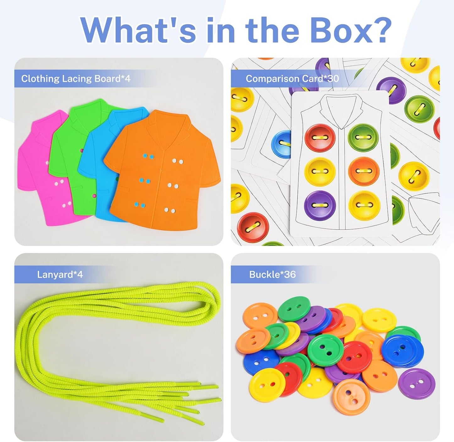 Clothes Lacing Cards for Seniors with Dementia & Alzheimer's - Fine Motor Skills Activity with Buttons & Zipper, Occupational Therapy Tools for Elderly to Practice Dressing Skills